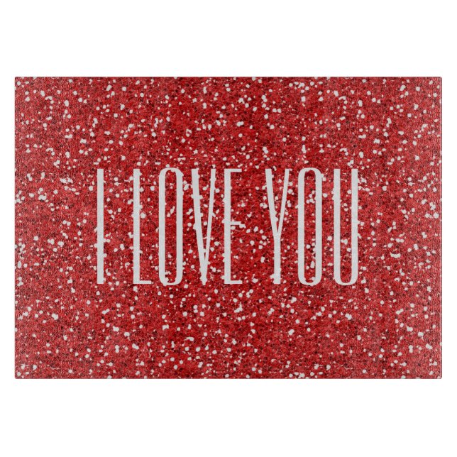Jag Kärlek du Faux Glitter eller din egen text (Framsidan)