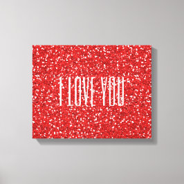 Jag Kärlek du Faux Glitter eller din egen text Canvastryck