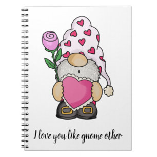 Jag kärlek du gillar gnome annan valentine kärlek anteckningsbok