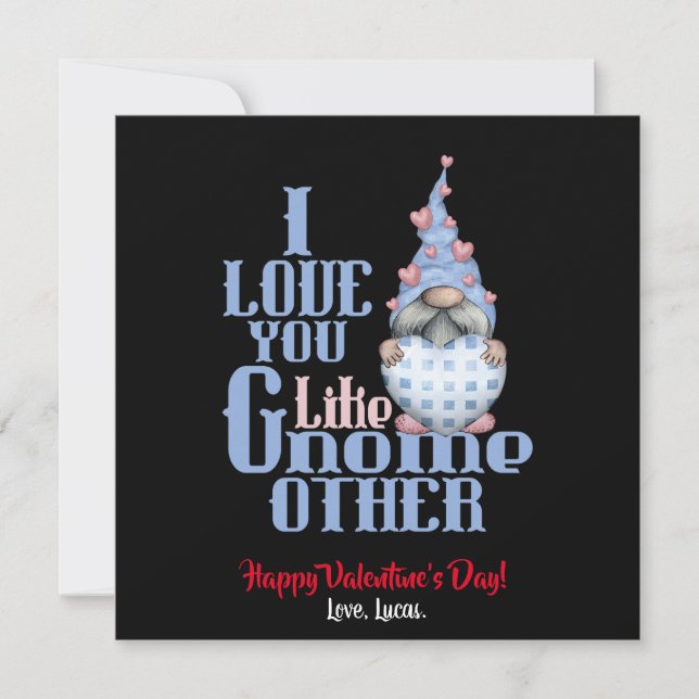 Jag Kärlek du gillar Gnome Annan Valentine Tack Kort (Framsida)