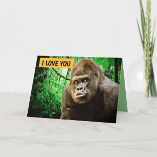 JAG KÄRLEK DU GORILLA FUNNY GREETARD KORT