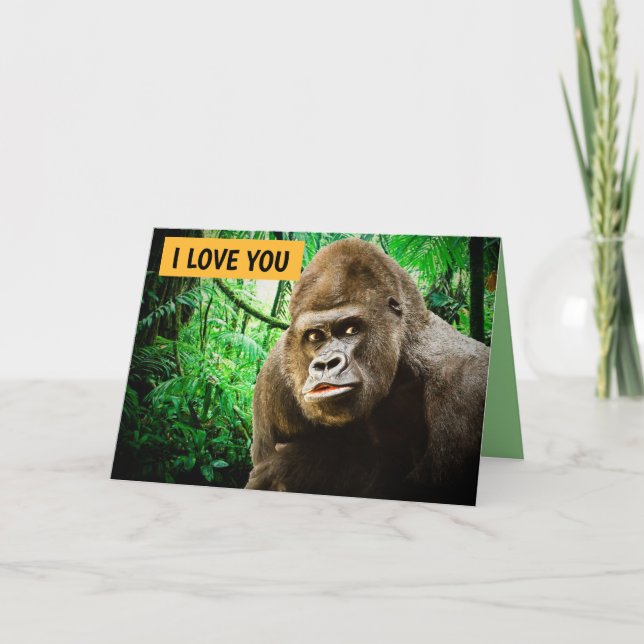 JAG KÄRLEK DU GORILLA FUNNY GREETARD KORT (Framsida)