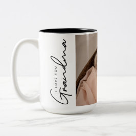 Jag kärlek du Grandma Photo från baby Två-Tonad Mugg