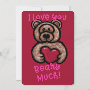 Jag Kärlek, du har beary mycket Nalle Valentine Julkort