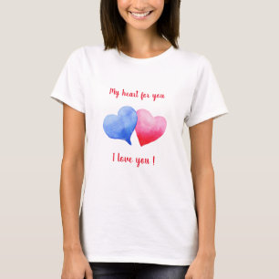 Jag kärlek, du har fått blått hjärta Alla hjärtans T Shirt
