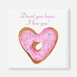 Jag kärlek du Heart Donut Magnet