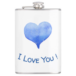 Jag Kärlek du klär dig för blått hjärta Valentine Fickplunta