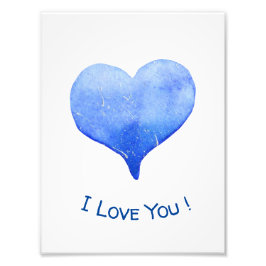Jag Kärlek du klär dig för blått hjärta Valentine Fototryck