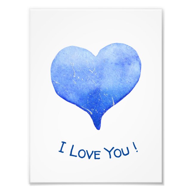 Jag Kärlek du klär dig för blått hjärta Valentine Fototryck (Framsidan)