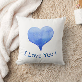 Jag Kärlek du klär dig för blått hjärta Valentine Kudde