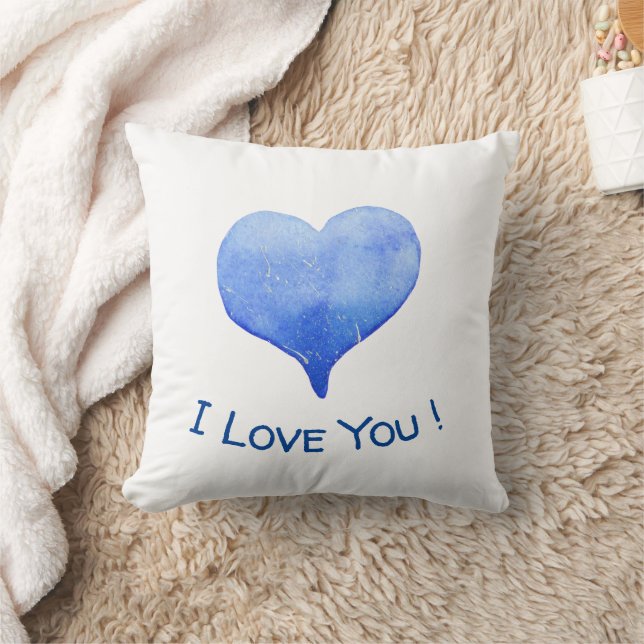 Jag Kärlek du klär dig för blått hjärta Valentine Kudde (Filt)