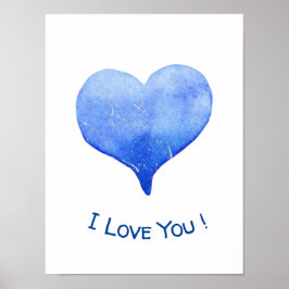 Jag Kärlek du klär dig för blått hjärta Valentine Poster