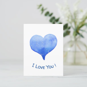 Jag Kärlek du klär dig för blått hjärta Valentine Vykort
