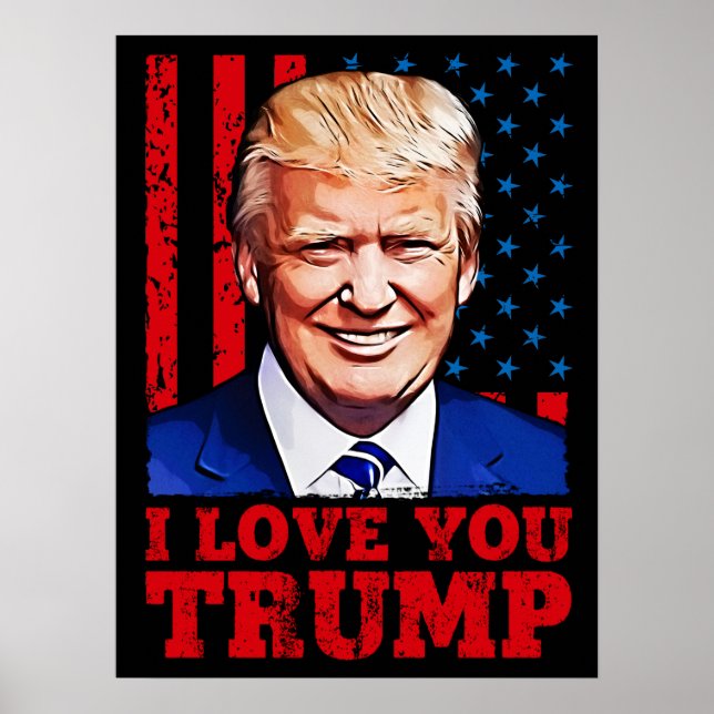 Jag kärlek, du kör Donald President Poster (Framsidan)