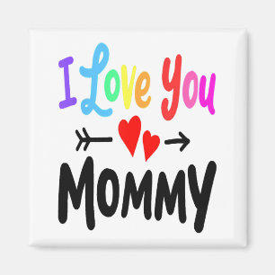 Jag Kärlek du Mamma Heart Mamma Girl Boy Cute Mamm Magnet