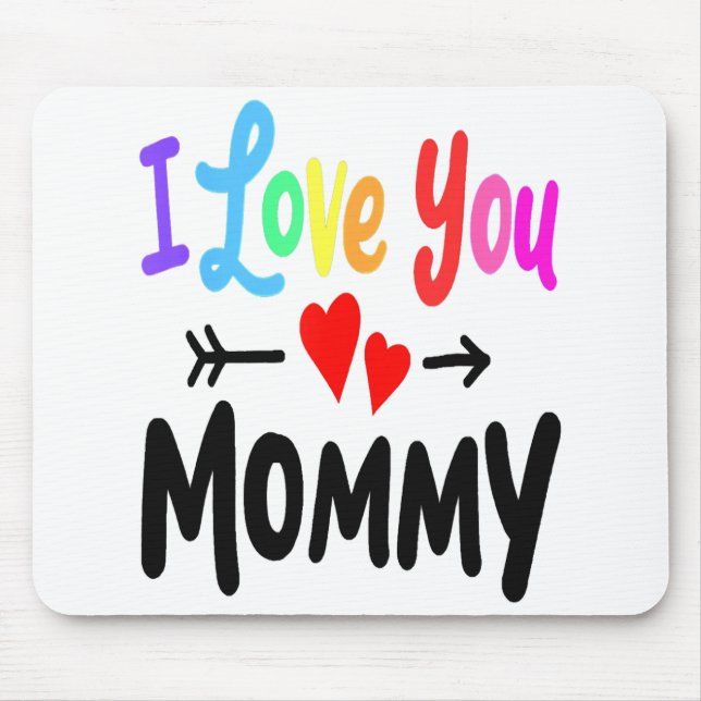 Jag Kärlek du Mamma Heart Mamma Girl Boy Cute Mamm Musmatta (Framsidan)