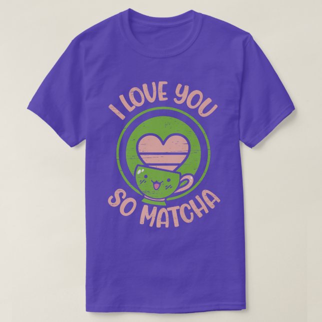 Jag Kärlek du Matcha Bubble Tea Matcha Premium T Shirt (Design framsida)