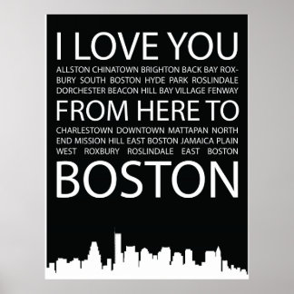Jag Kärlek... Du poster här från Boston-typografin