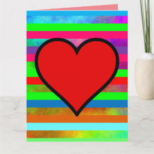 JAG KÄRLEK DU RAINBOW HEART STORA KORT