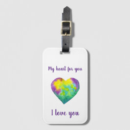 Jag kärlek, du regnbågar hjärthjärtans Alla hjärta Bagagebricka