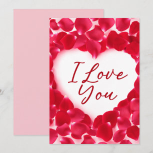 Jag Kärlek du Ro Heart Petals Valentine Day Card Julkort