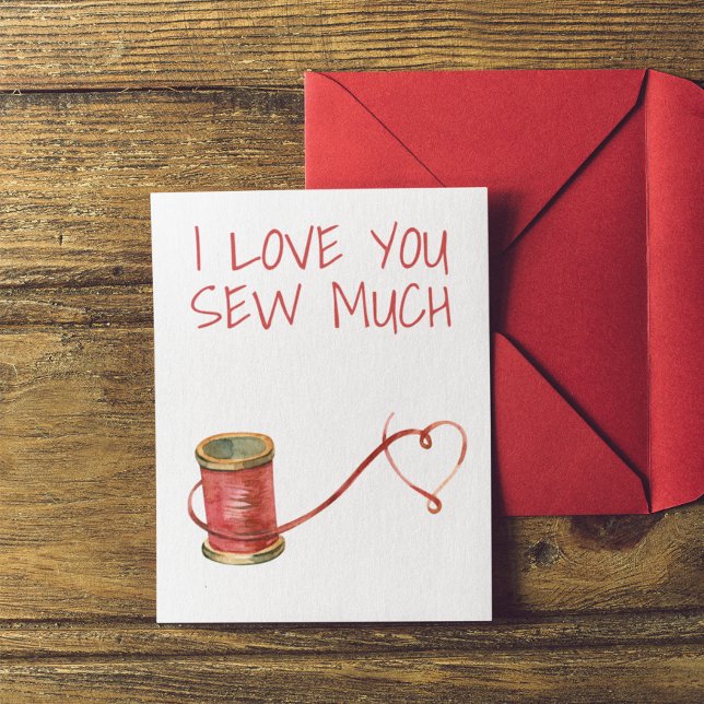 Jag Kärlek du såg mycket Thread Valentine-årsdagen Kort (Skapare uppladdad)