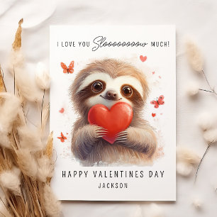 Jag Kärlek, du saktar ner mycket   Sloth Valentine Julkort