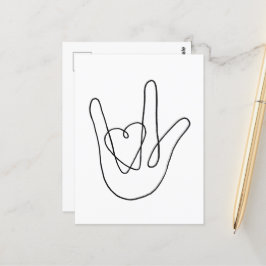 Jag kärlek du signerar vykort