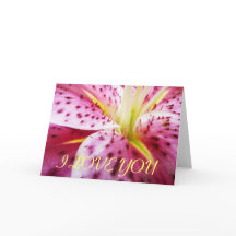 Jag Kärlek du Stargazer Lily Card