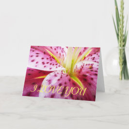 Jag Kärlek du Stargazer Lily Card Kort