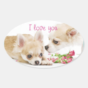 Jag kärlek du Stickers Ovalt Klistermärke