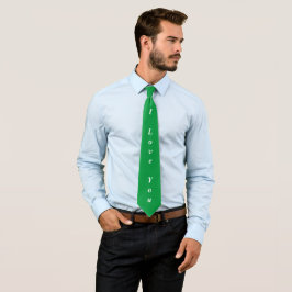 Jag Kärlek du Tie i Grönt Slips