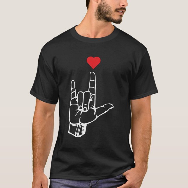 Jag Kärlek du undertecknar ASL för T Shirt (Framsida)
