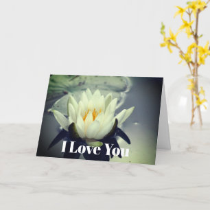 Jag Kärlek, du Vatten Lily Flower Personlig Kort