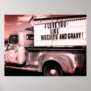 "JAG KÄRLEK DU VILL HA BISCUITS OCH GRAVY!" LASTBI POSTER