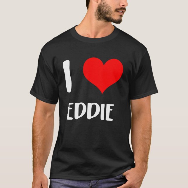 Jag kärlek EDDIE min valentine Förlåt dams hjärta T Shirt (Framsida)