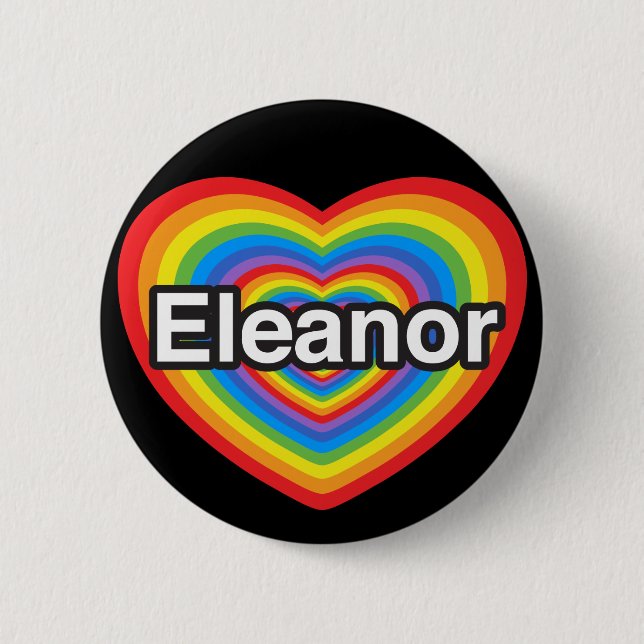 Jag kärlek Eleanor. Jag kärlekar dig Eleanor. Hjär Knapp (Framsida)