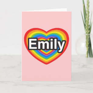 Jag kärlek Emily. Jag kärlekar dig Emily. Hjärta Kort