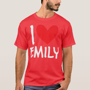 Jag Kärlek Emily Namn Personlig Girl Woman Bff Fri T Shirt
