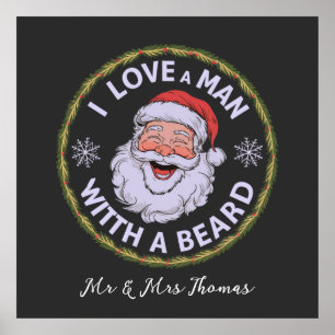 Jag Kärlek en man med Beard Funny Poster