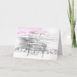 Jag Kärlek er alla hjärtans dag Ett par Sjö seglar Kort