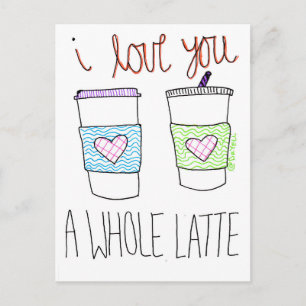 Jag Kärlek er en hel latte Vykort