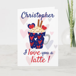 Jag Kärlek er en latte! Blå Valentineser Kort