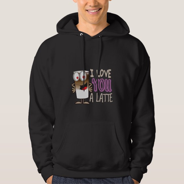 Jag Kärlek er en latte Hoodie (Framsida)
