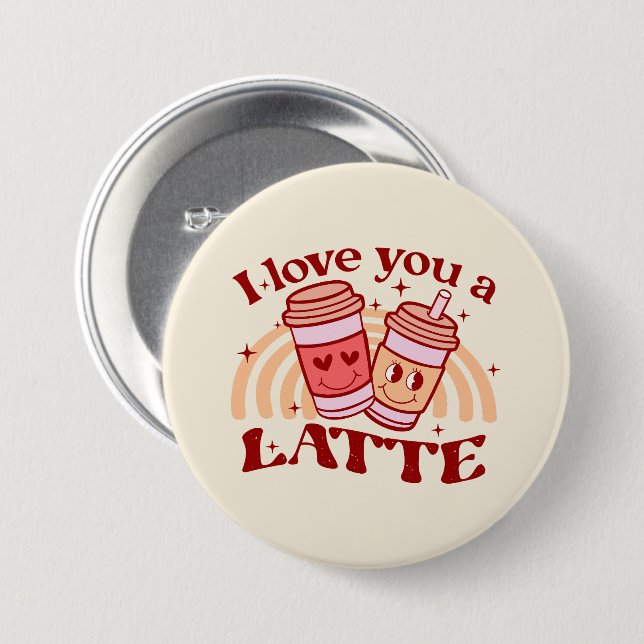 Jag Kärlek er en latte Knapp (Framsida & baksida)