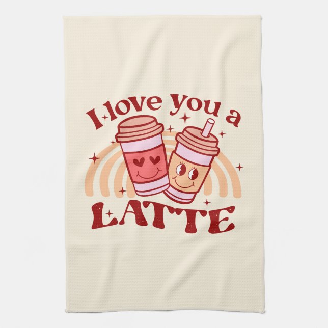 Jag Kärlek er en latte Kökshandduk (Vertikal)