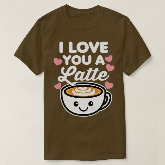 Jag Kärlek er en latte T Shirt (Design framsida)