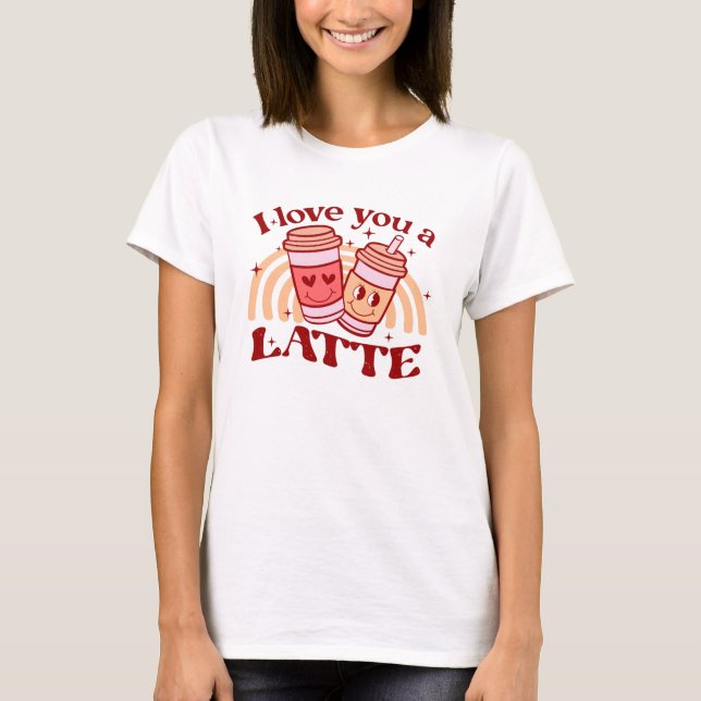 Jag Kärlek er en latte T Shirt (Framsida)