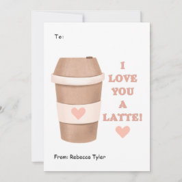 Jag Kärlek er en Rosa Valentines day i latte Class Julkort