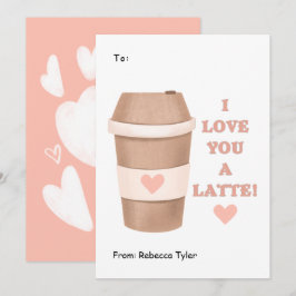 Jag Kärlek er en Rosa Valentines day i latte Class Julkort